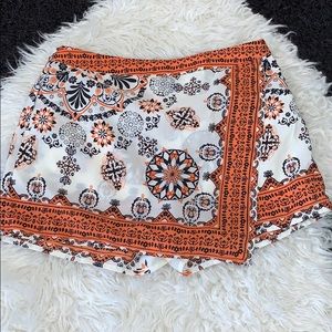 Orange and Black Patterned Skirt